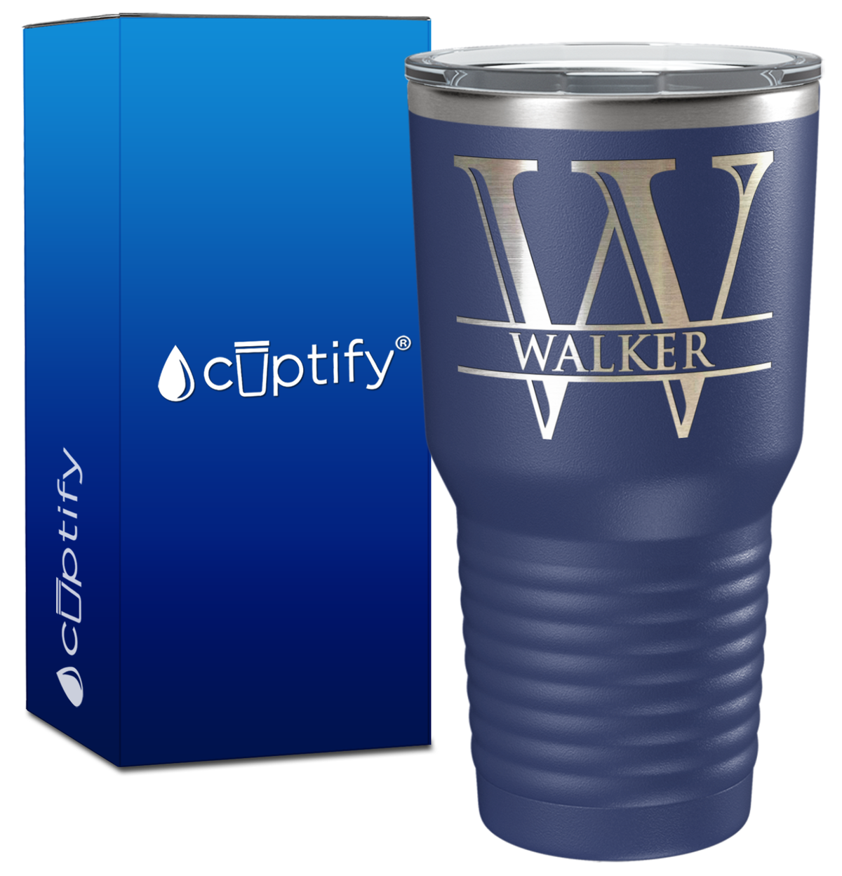 Personalized Split Script Engraved on 30oz Tumbler