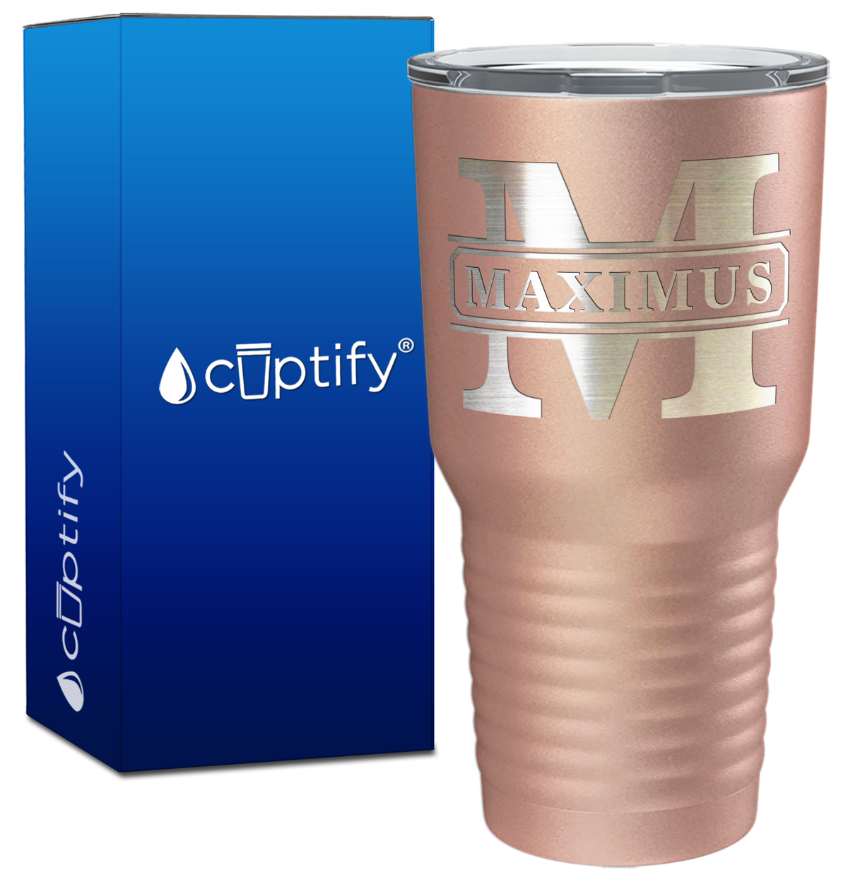 Personalized Vintage Block Engraved on 30oz Tumbler