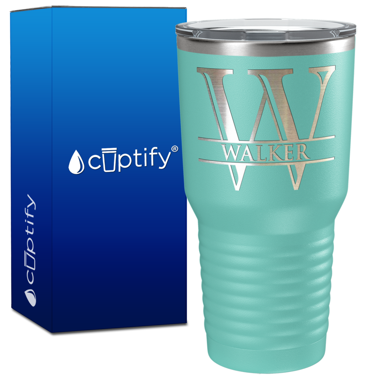 Personalized Split Script Engraved on 30oz Tumbler