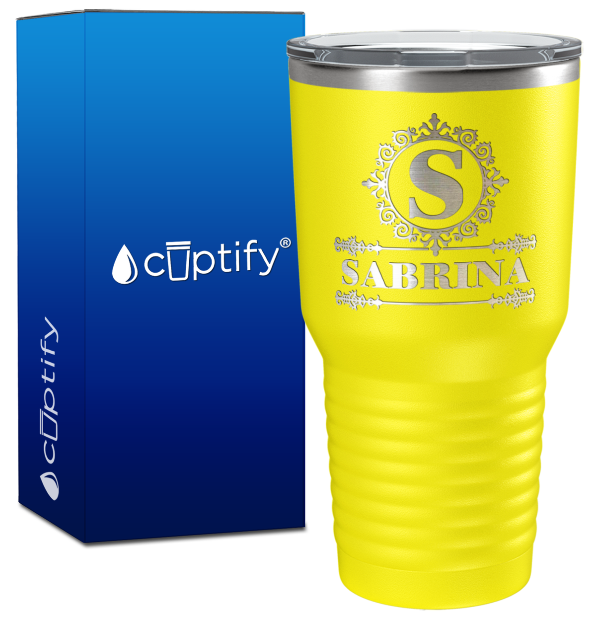 Personalized Ultramodern Initial and Name Engraved on 30oz Tumbler