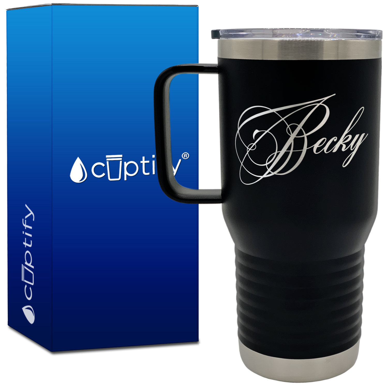 Personalized Decorative Script 20oz Travel Mug