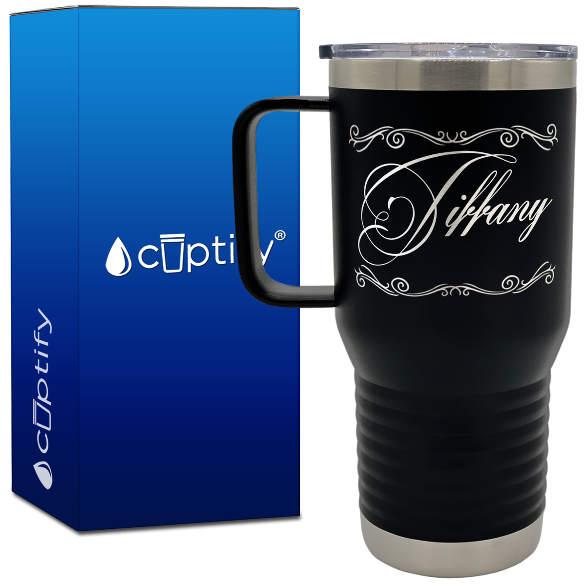 Personalized Scroll Script 20oz Travel Mug