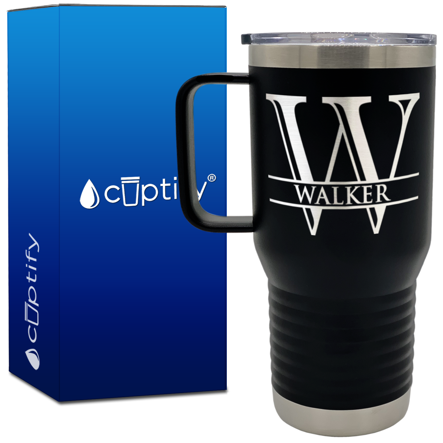Personalized Split Script 20oz Travel Mug