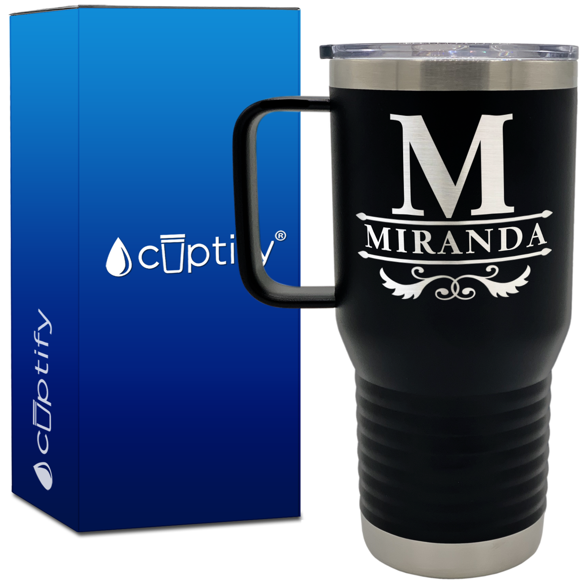 Personalized Initial Style 20oz Travel Mug