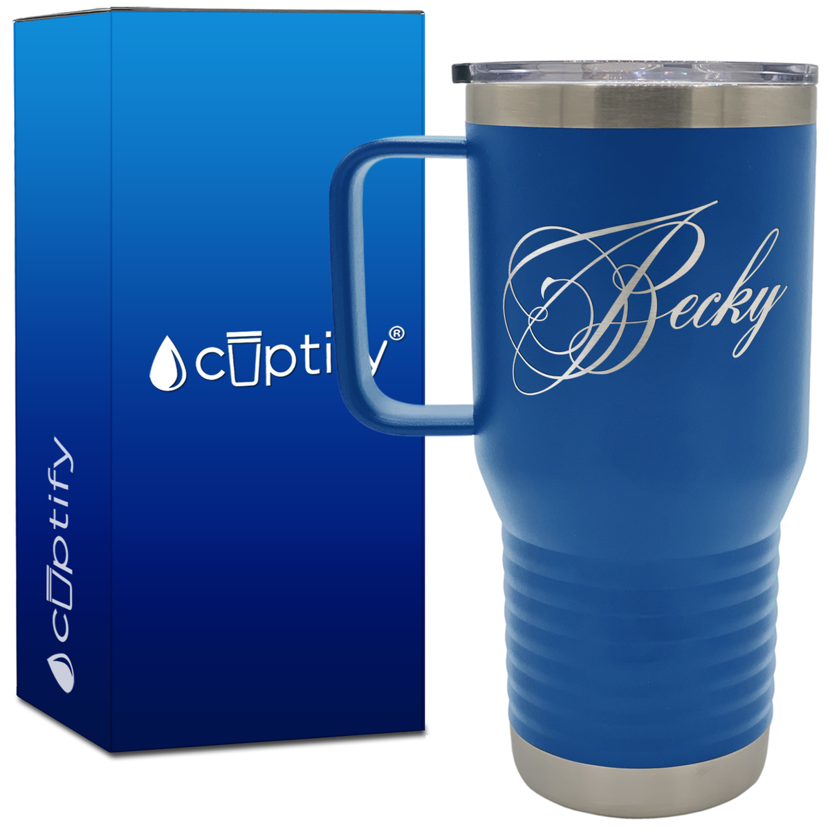 Personalized Decorative Script 20oz Travel Mug