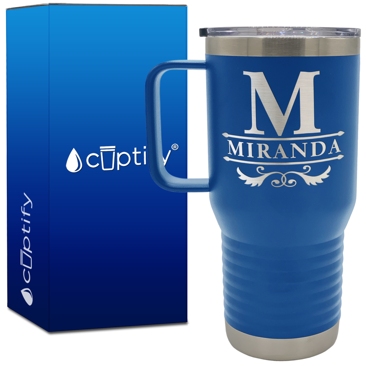 Personalized Initial Style 20oz Travel Mug