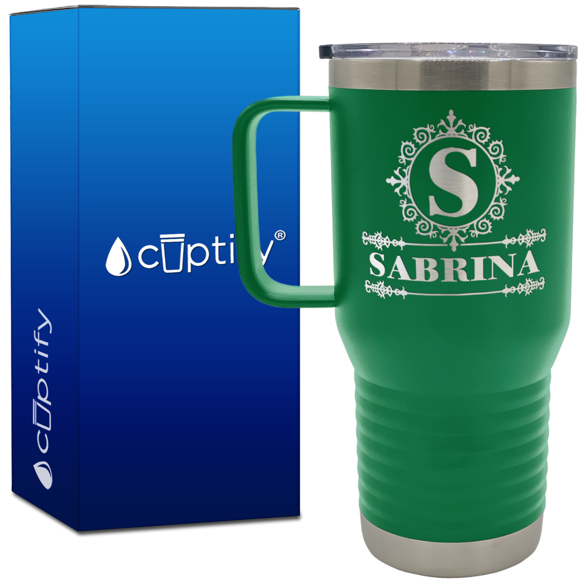 Personalized Ultramodern Initial and Name 20oz Travel Mug