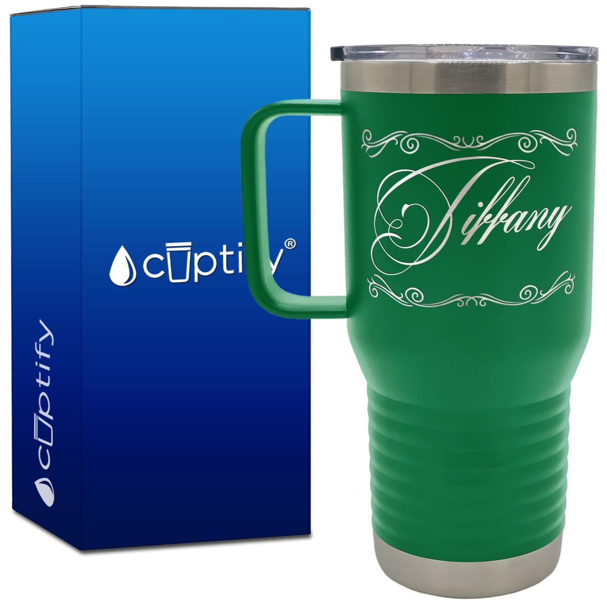 Personalized Scroll Script 20oz Travel Mug