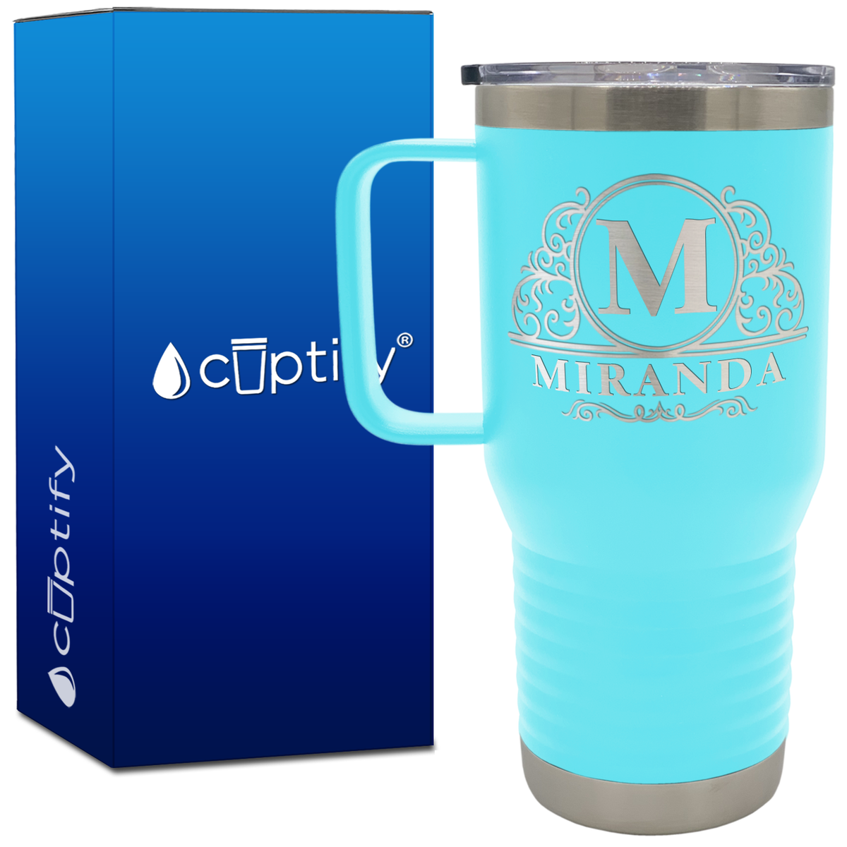 Personalized Elaborate Circle 20oz Travel Mug