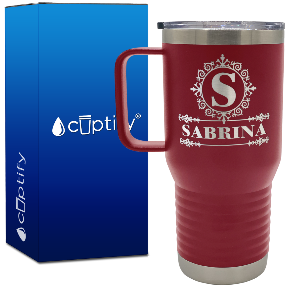 Personalized Ultramodern Initial and Name 20oz Travel Mug