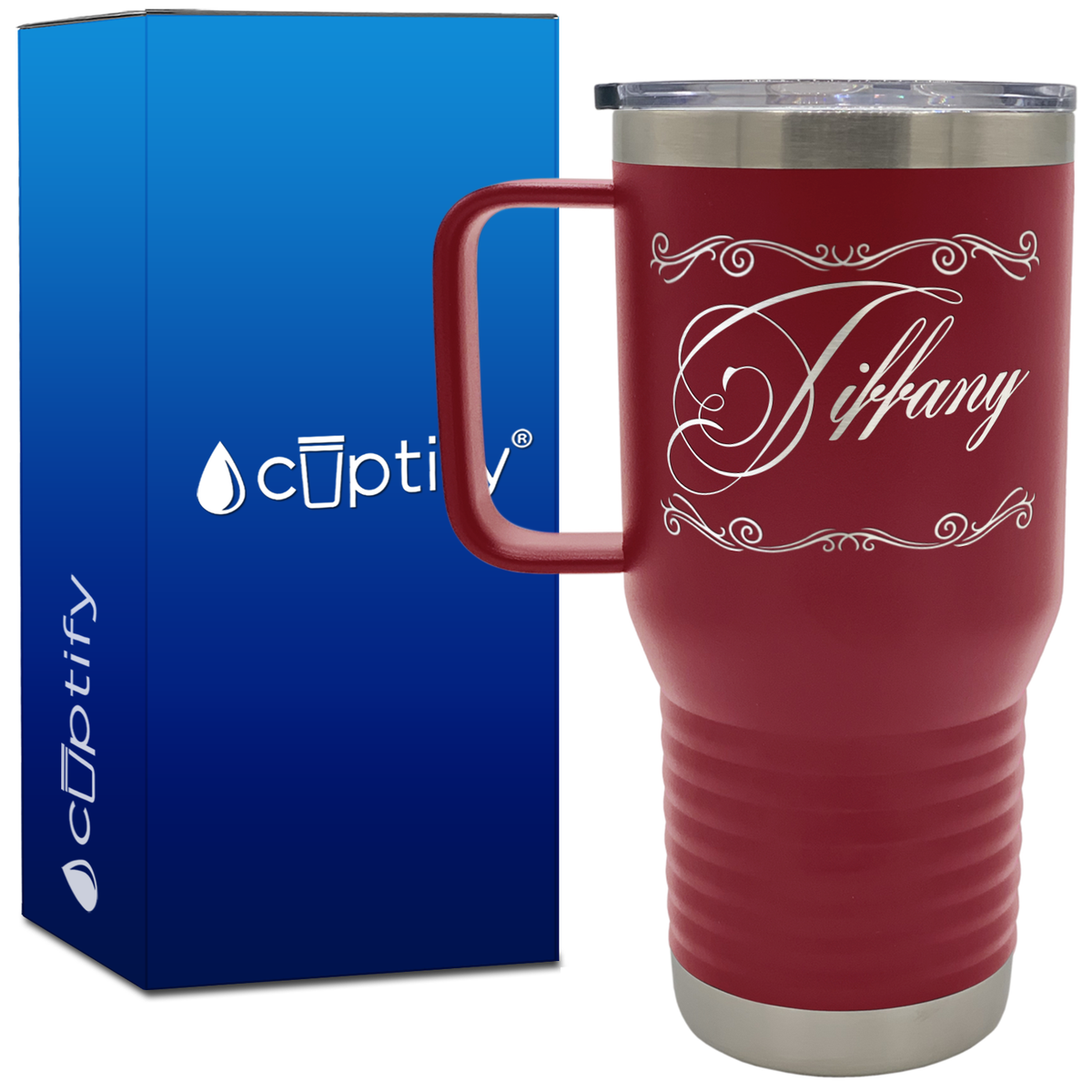 Personalized Scroll Script 20oz Travel Mug