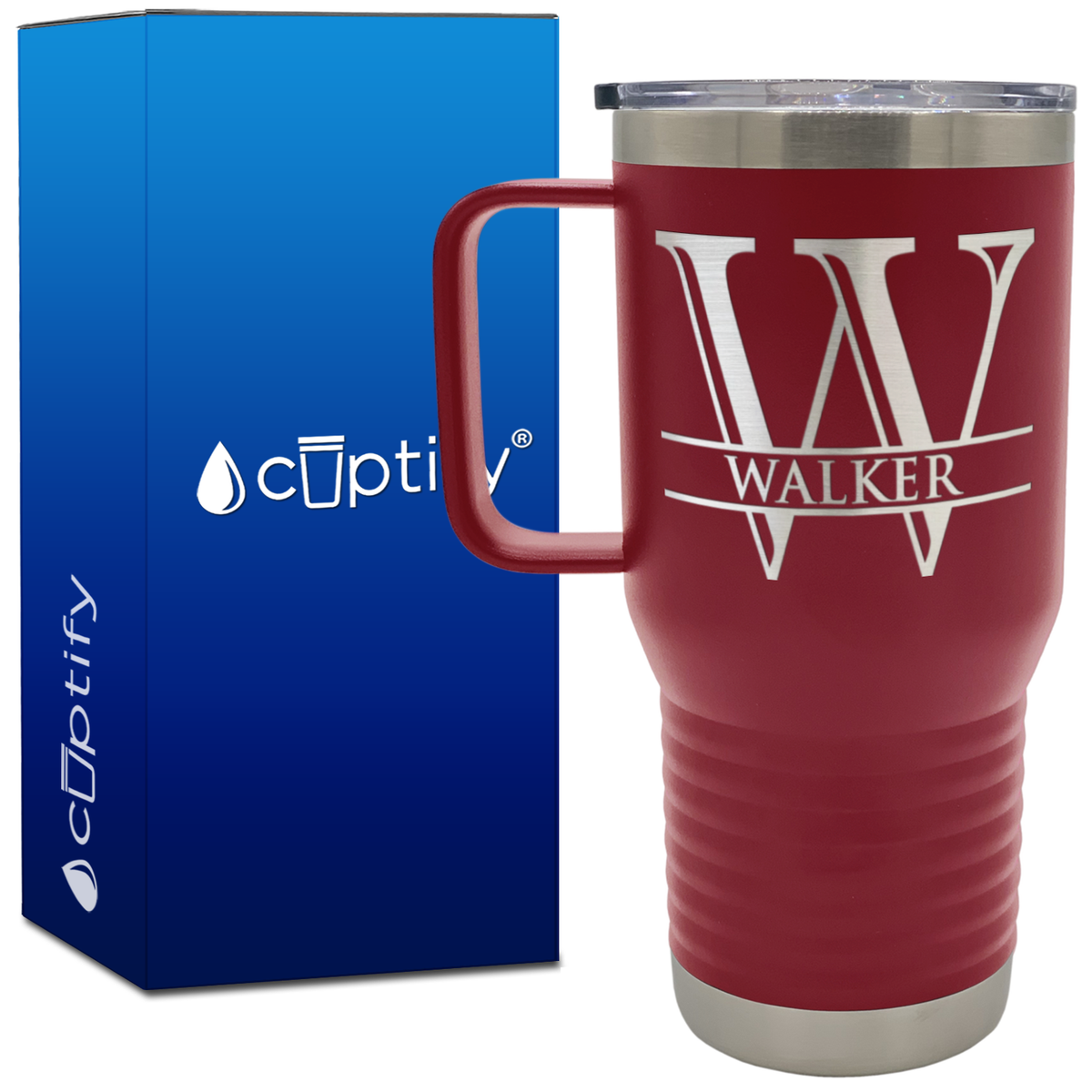 Personalized Split Script 20oz Travel Mug