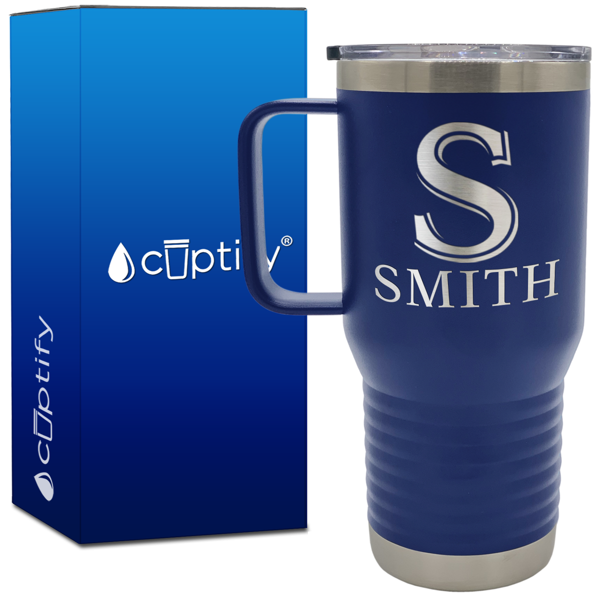 Personalized Monogram Initial and Name 20oz Travel Mug