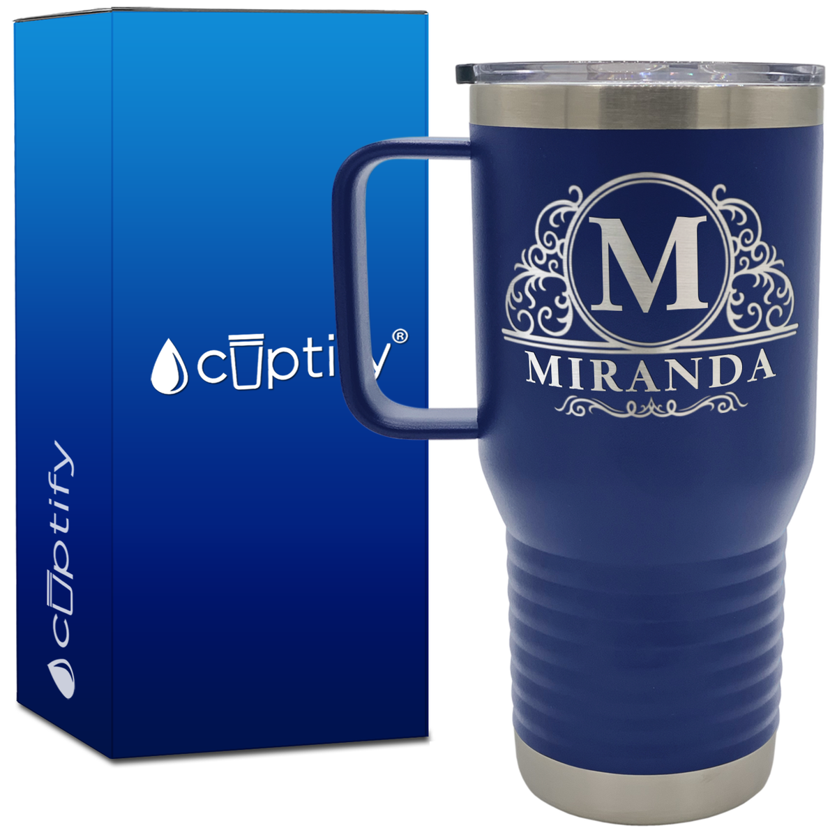 Personalized Elaborate Circle 20oz Travel Mug