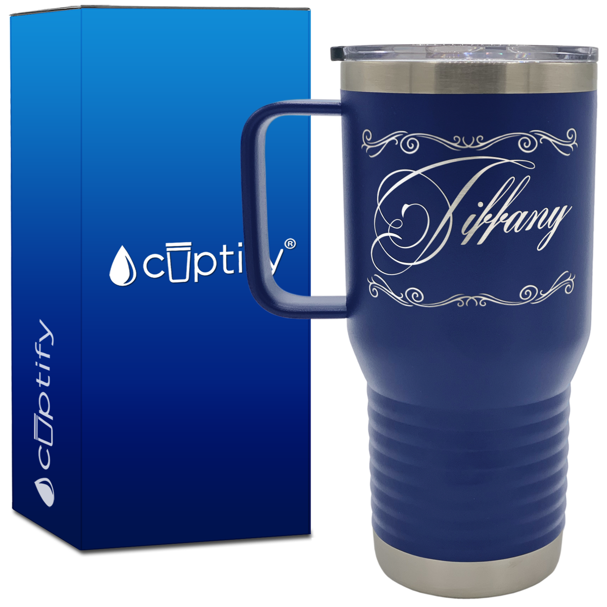 Personalized Scroll Script 20oz Travel Mug