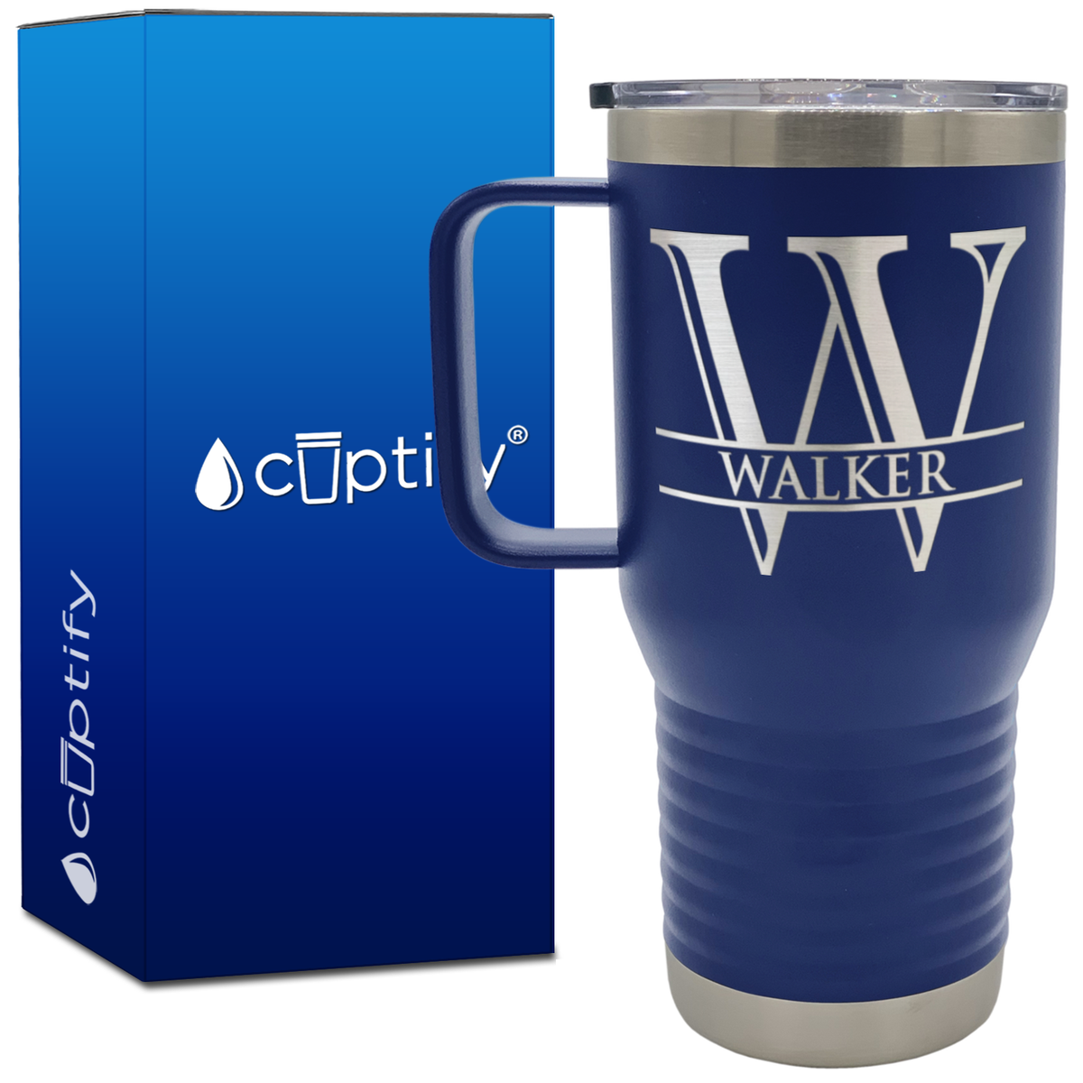 Personalized Split Script 20oz Travel Mug
