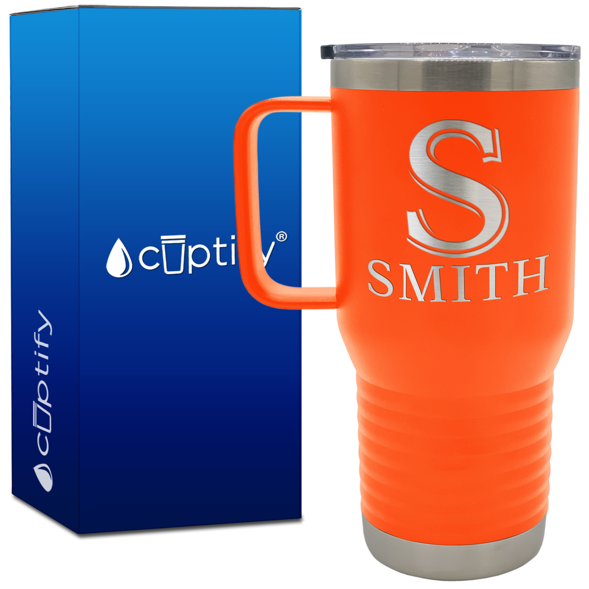 Personalized Monogram Initial and Name 20oz Travel Mug