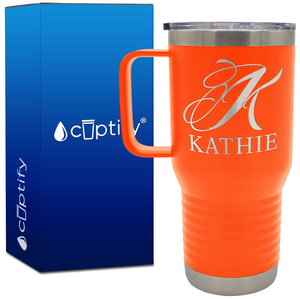 Personalized Script Initial and Name 20oz Travel Mug