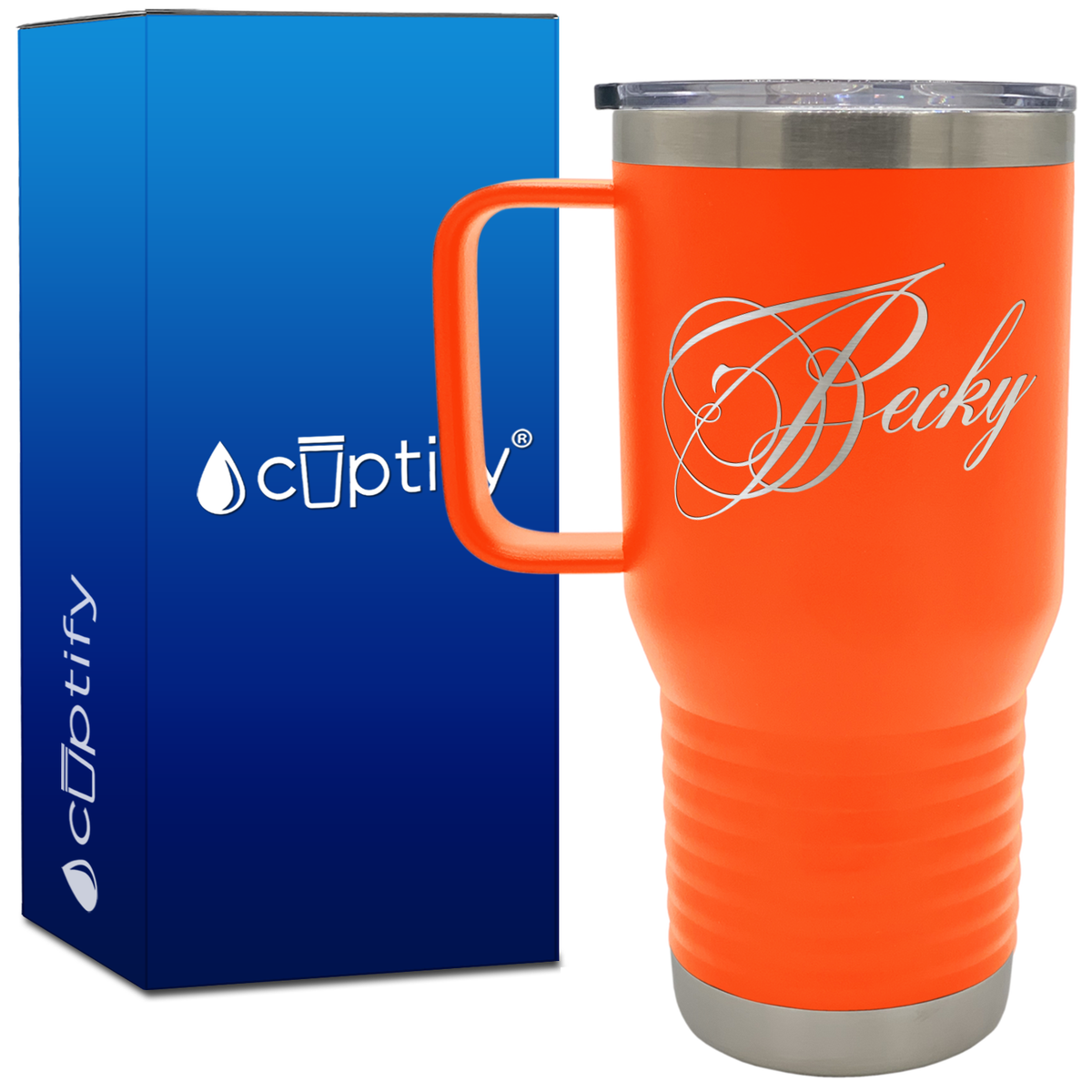 Personalized Decorative Script 20oz Travel Mug