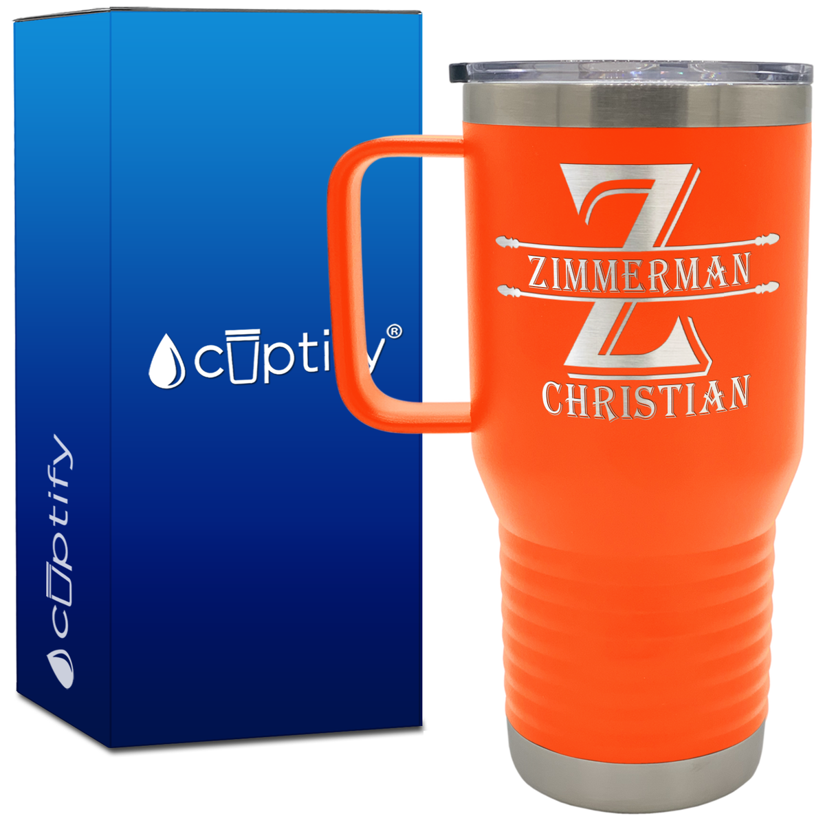 Personalized Initial Block 20oz Travel Mug