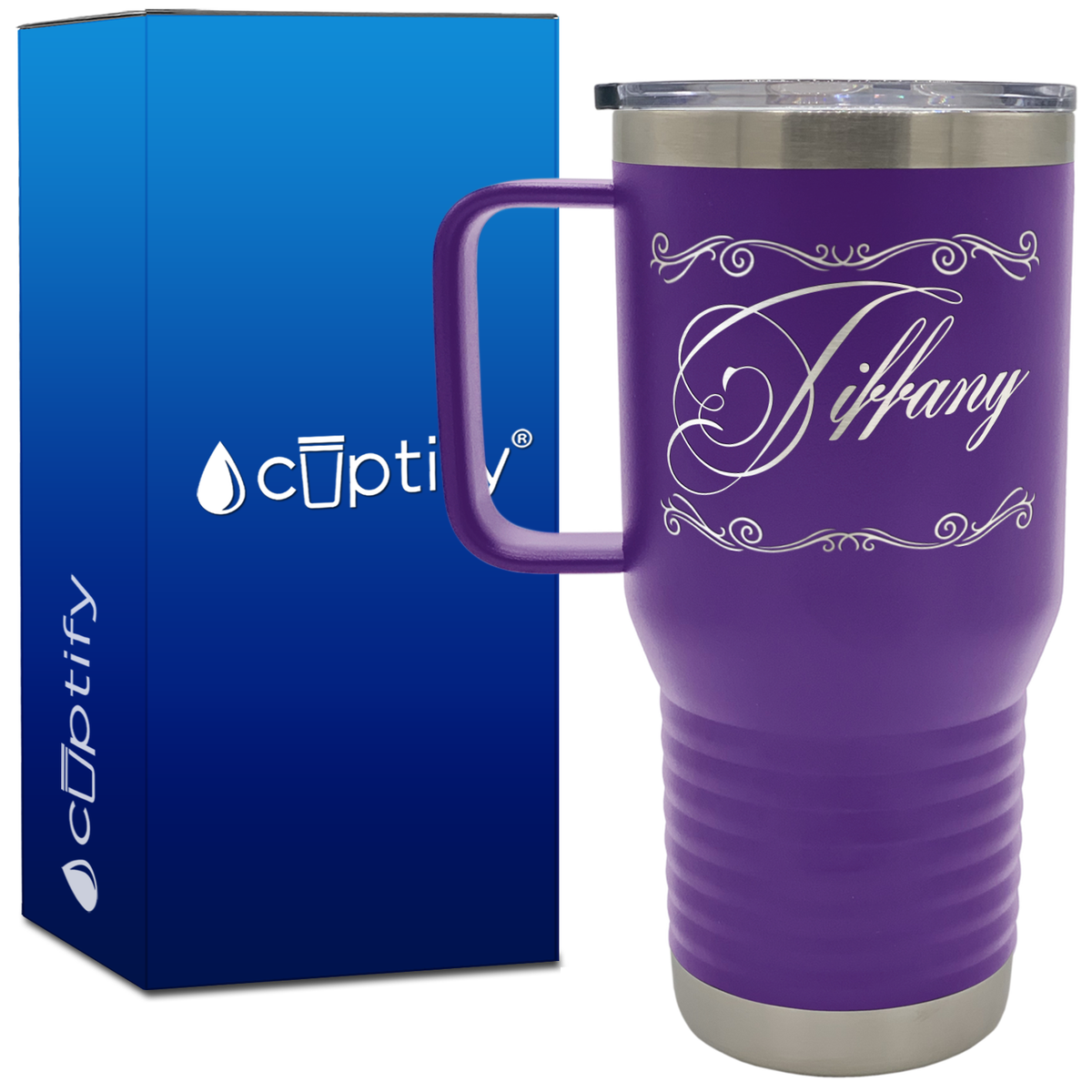 Personalized Scroll Script 20oz Travel Mug