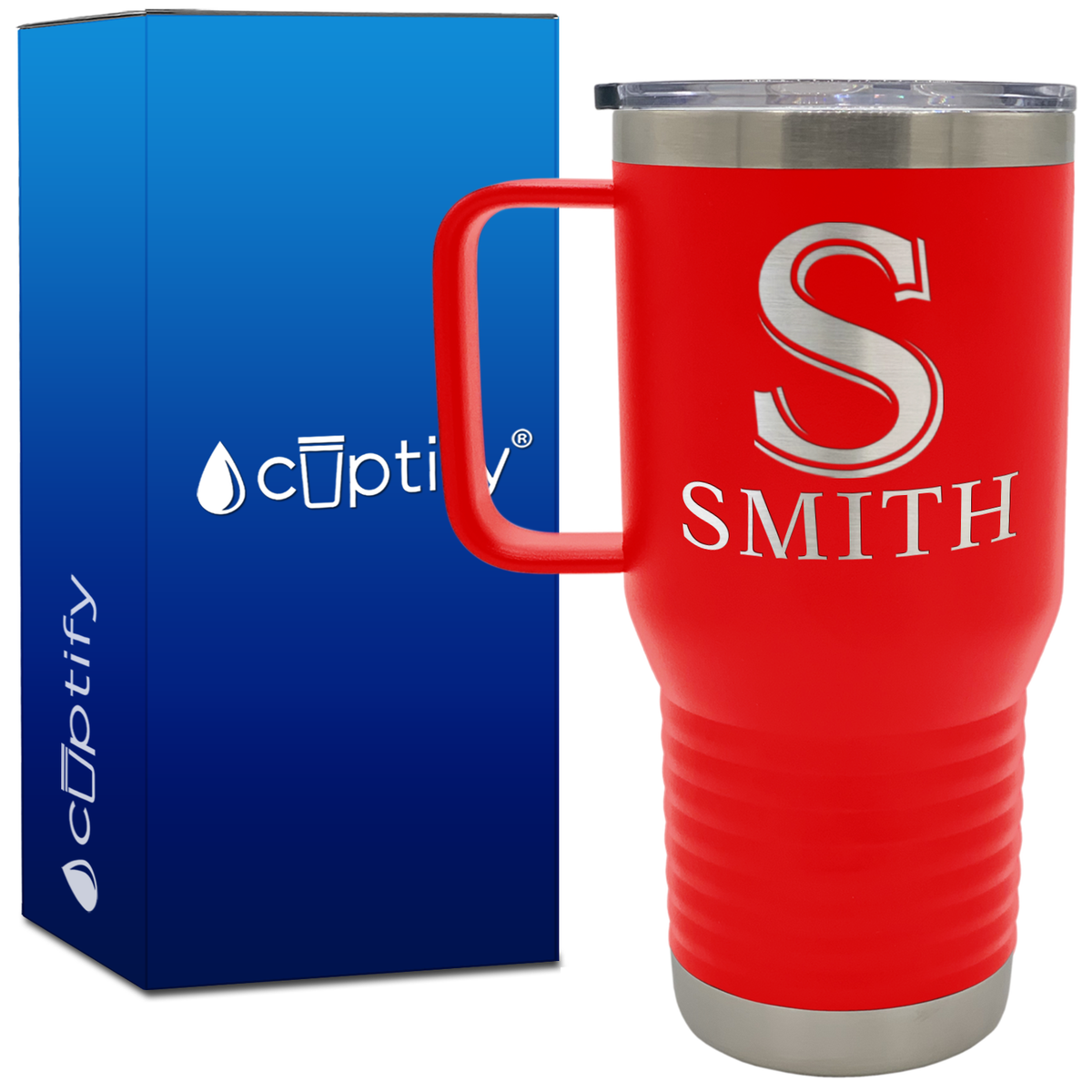 Personalized Monogram Initial and Name 20oz Travel Mug