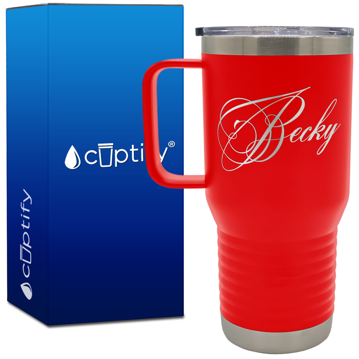 Personalized Decorative Script 20oz Travel Mug