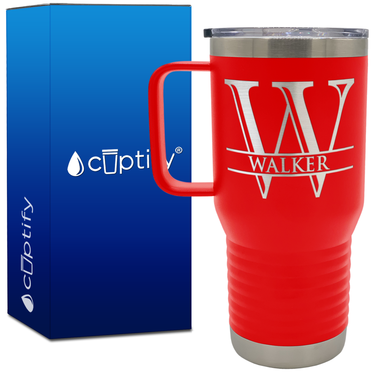 Personalized Split Script 20oz Travel Mug