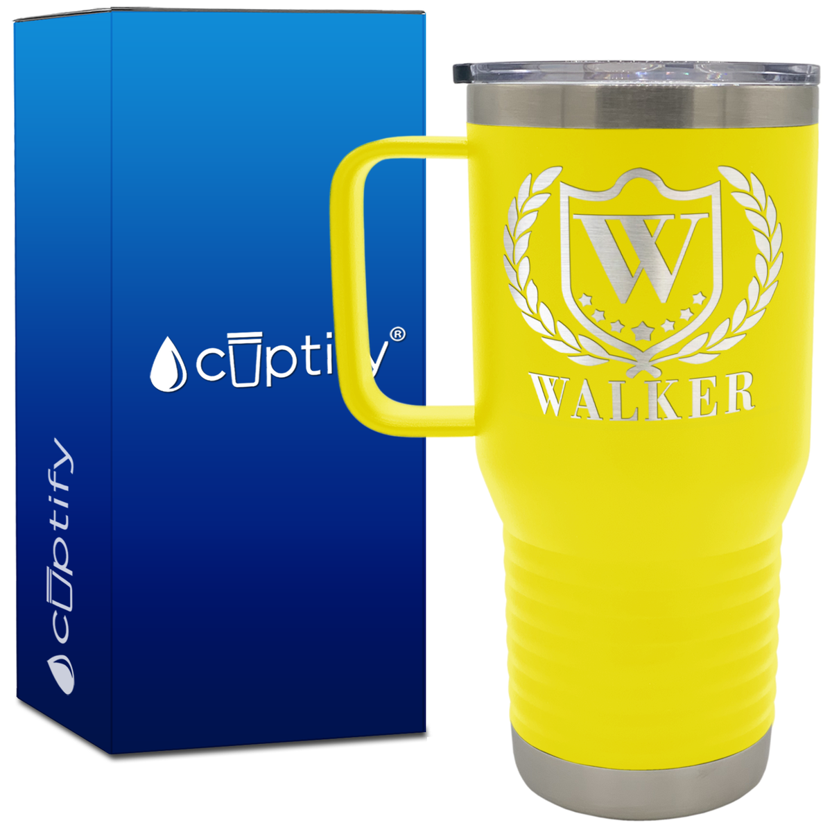 Personalized Monogram with Laurels 20oz Travel Mug