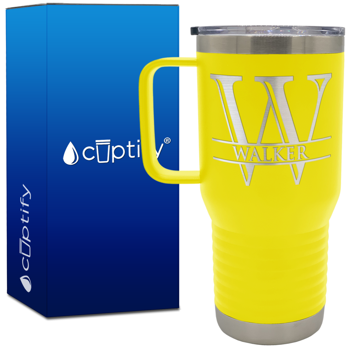 Personalized Split Script 20oz Travel Mug