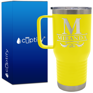 Personalized Initial Style 20oz Travel Mug
