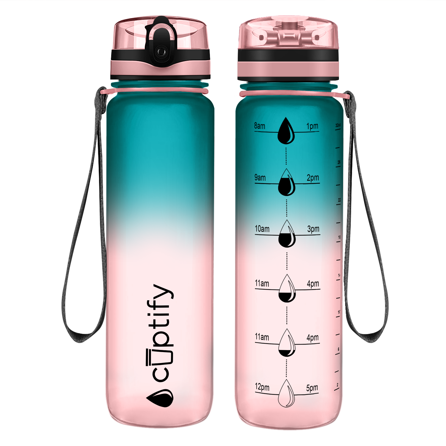 Cuptify Cotton Candy Frosted Hydration Tracker Water Bottle