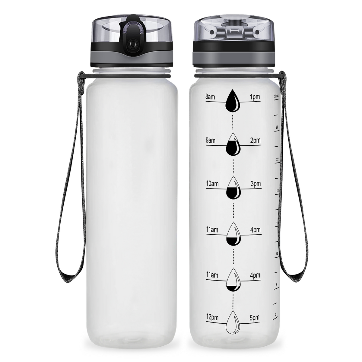 White Frosted 32oz Water Bottles