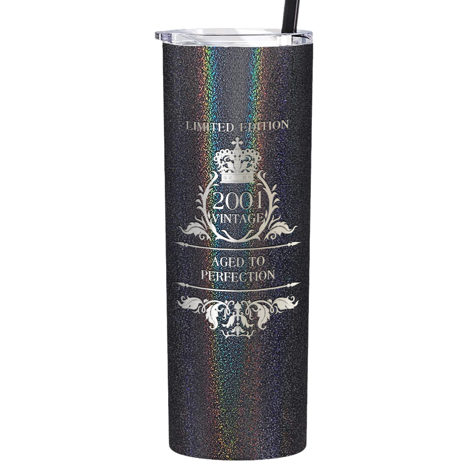 2001 Vintage Limited Edition 20th Birthday Lasern Engraved on Stainless Steel Skinny Tumbler
