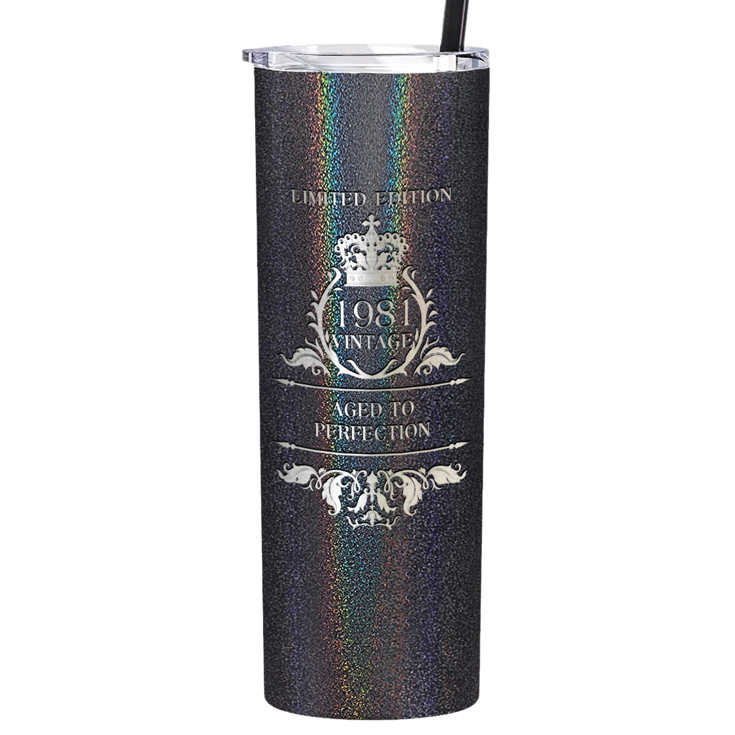 1981 Vintage Limited Edition 40th Birthday Lasern Engraved on Stainless Steel Skinny Tumbler