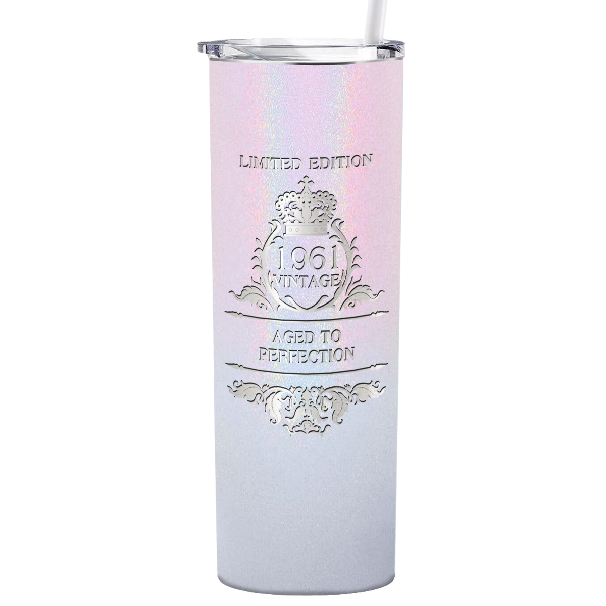 1961 Vintage Limited Edition 60th Birthday Lasern Engraved on Stainless Steel Skinny Tumbler