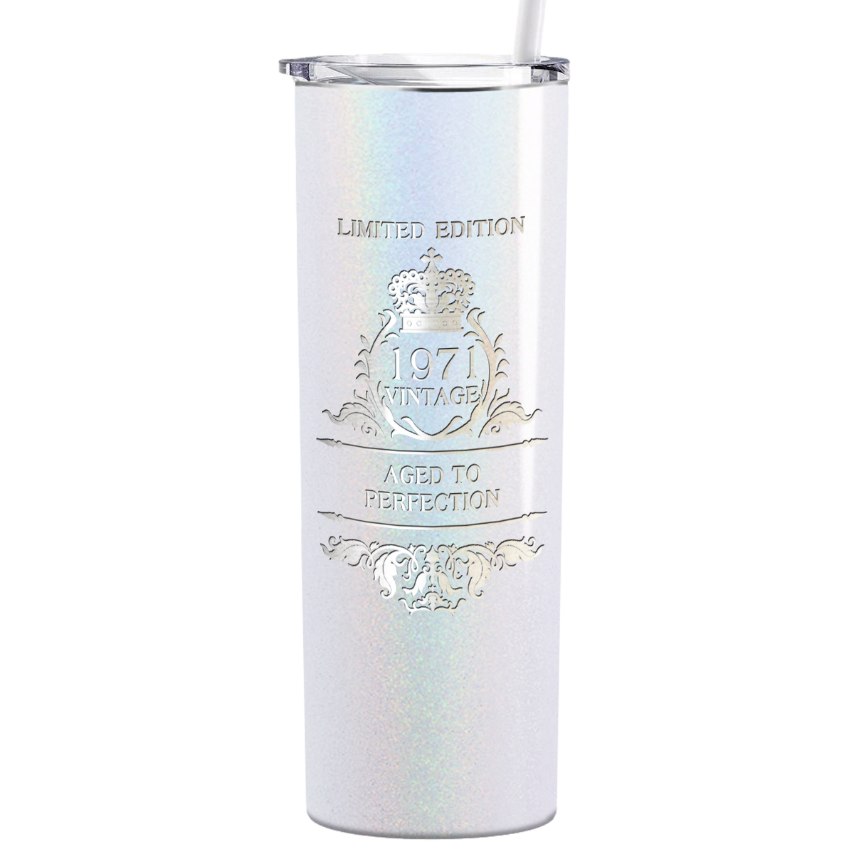 1971 Vintage Limited Edition 50th Birthday Lasern Engraved on Stainless Steel Skinny Tumbler