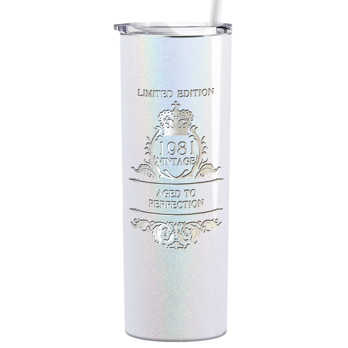 1981 Vintage Limited Edition 40th Birthday Lasern Engraved on Stainless Steel Skinny Tumbler