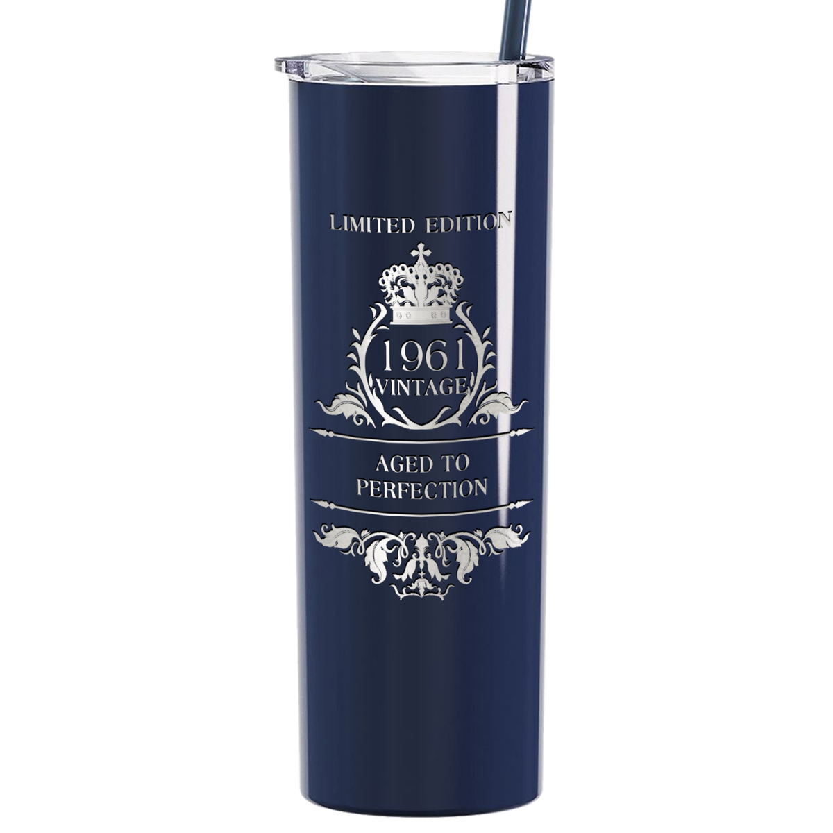 1961 Vintage Limited Edition 60th Birthday Lasern Engraved on Stainless Steel Skinny Tumbler