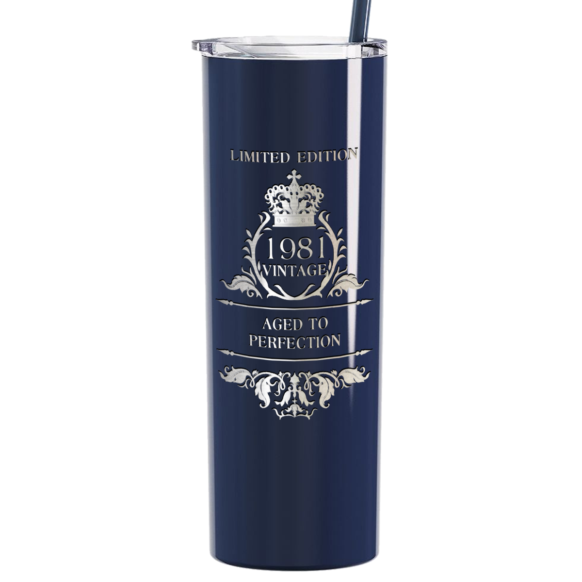 1981 Vintage Limited Edition 40th Birthday Lasern Engraved on Stainless Steel Skinny Tumbler