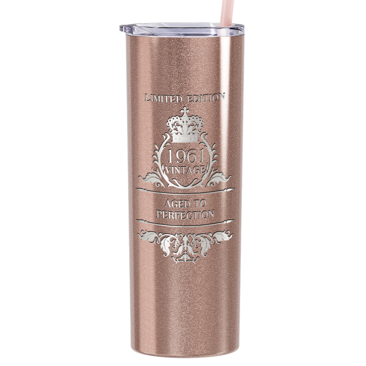 1961 Vintage Limited Edition 60th Birthday Lasern Engraved on Stainless Steel Skinny Tumbler