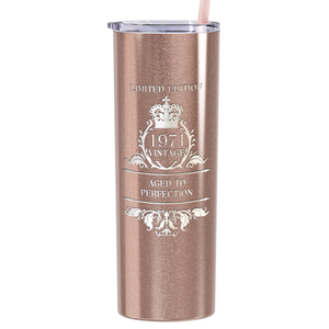 1971 Vintage Limited Edition 50th Birthday Lasern Engraved on Stainless Steel Skinny Tumbler