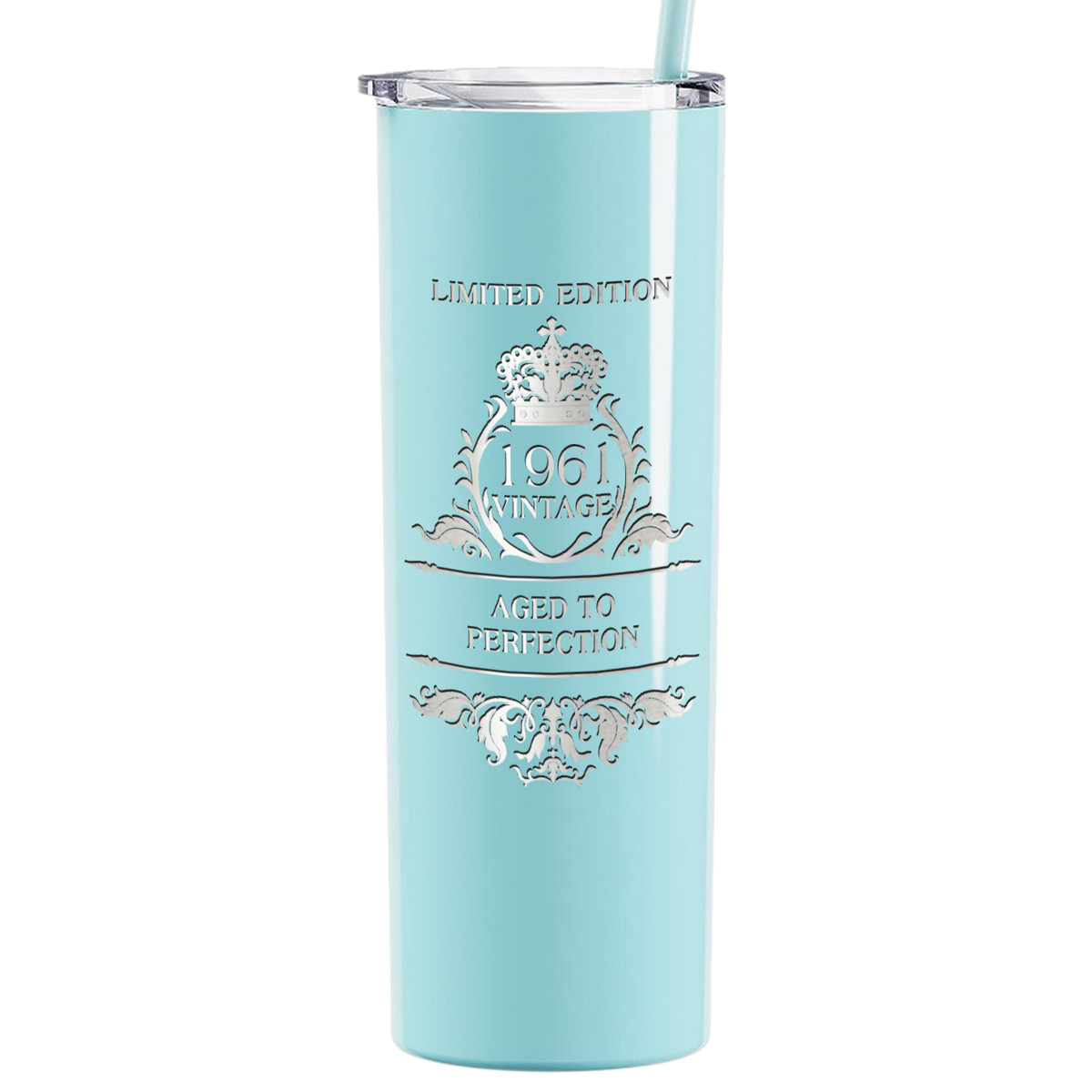 1961 Vintage Limited Edition 60th Birthday Lasern Engraved on Stainless Steel Skinny Tumbler