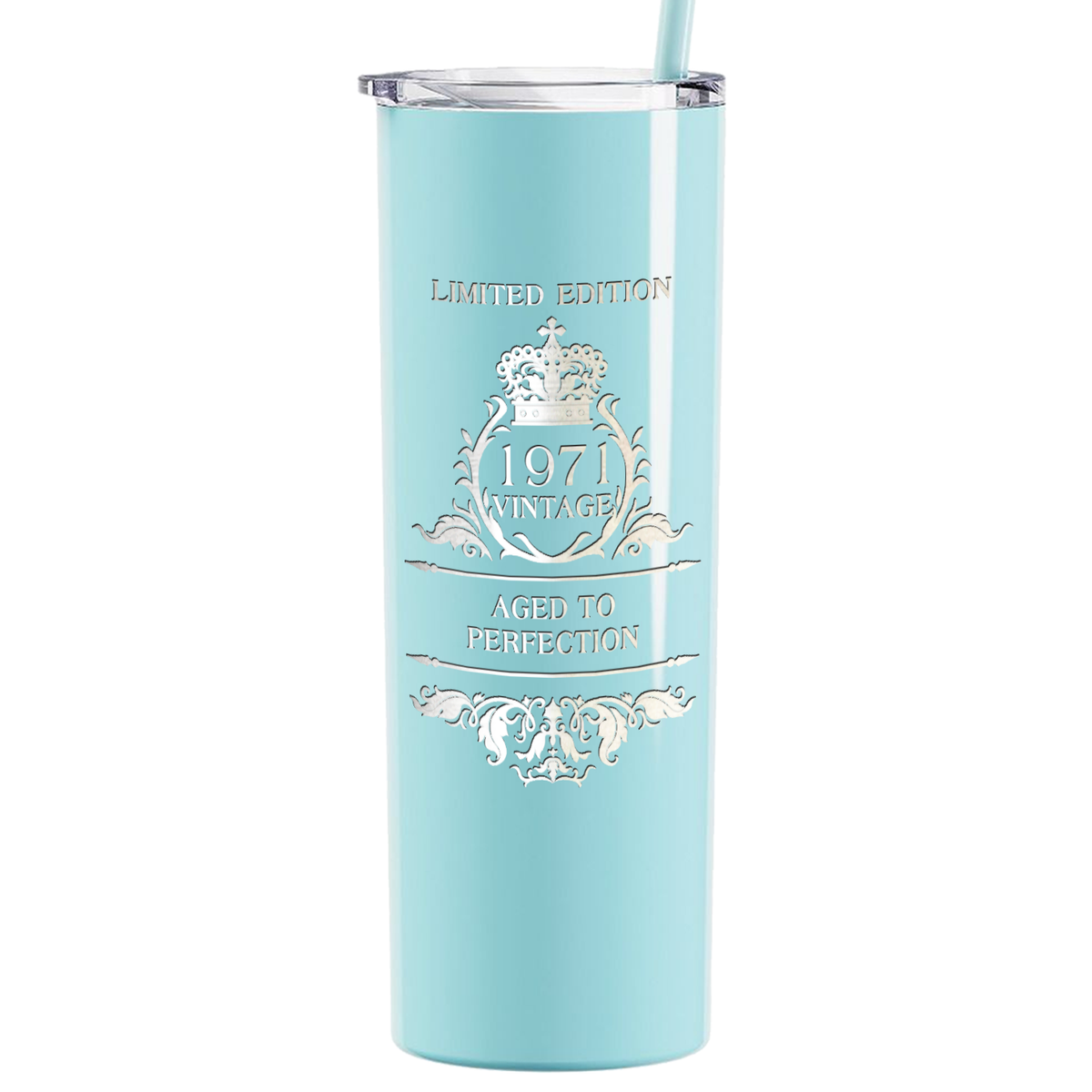 1971 Vintage Limited Edition 50th Birthday Lasern Engraved on Stainless Steel Skinny Tumbler