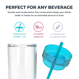 Cuptify 16 oz Acrylic Skinny Tumbler - Smoke