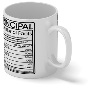 Principal Nutritional Facts 11oz Ceramic Coffee Mug