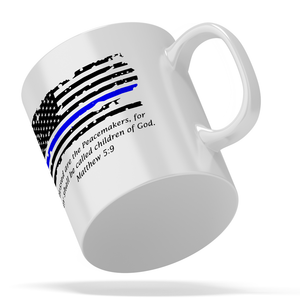 Police Thin Blue Flag Peacemakers 11 oz 11oz Ceramic Coffee Mug