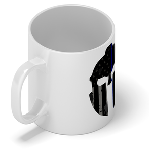 Police Spartan Helmet Thin Blue Line 11 oz 11oz Ceramic Coffee Mug