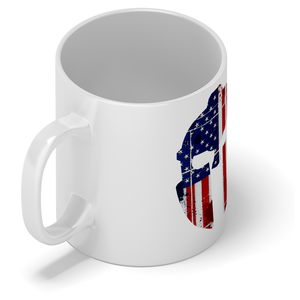 Spartan Helmet American Flag 11oz Ceramic Coffee Mug