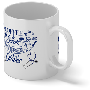 Coffee Scrubs and Rubber Gloves 11oz Ceramic Coffee Mug